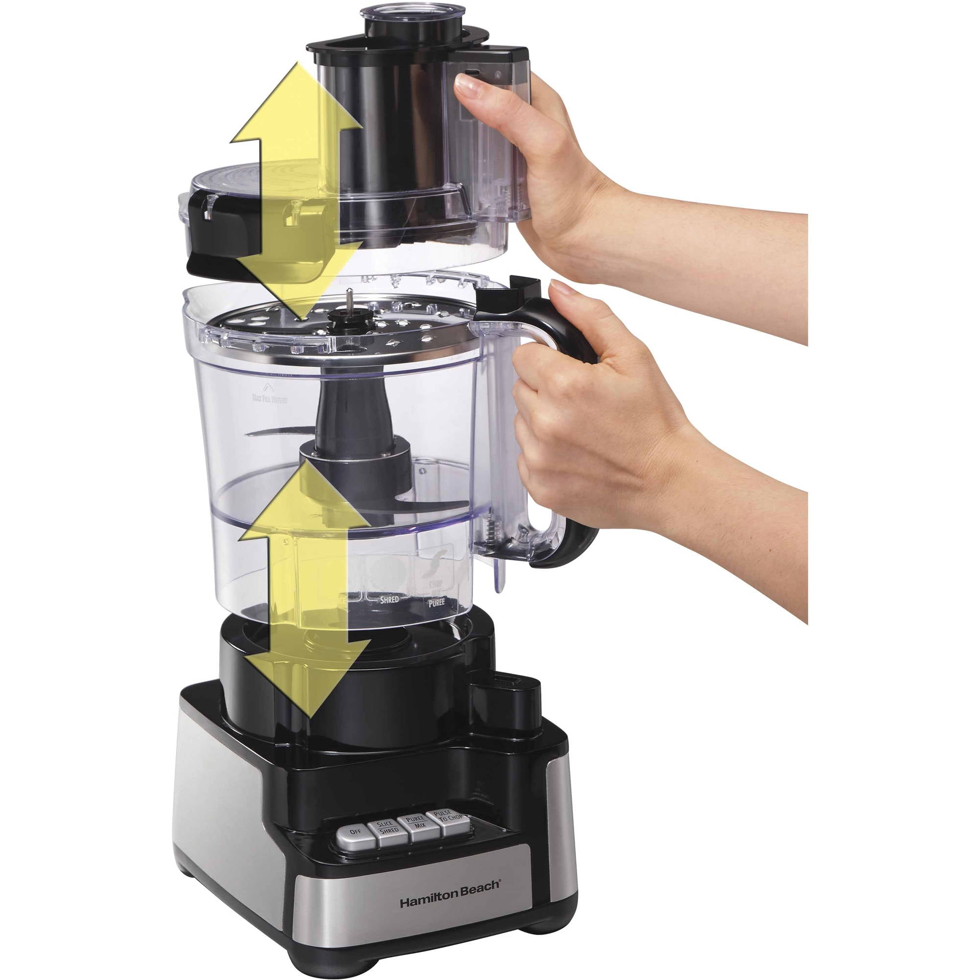 Hamilton Beach Food Processor Stack Snap 12 Cup Wide Big Mouth Chopper