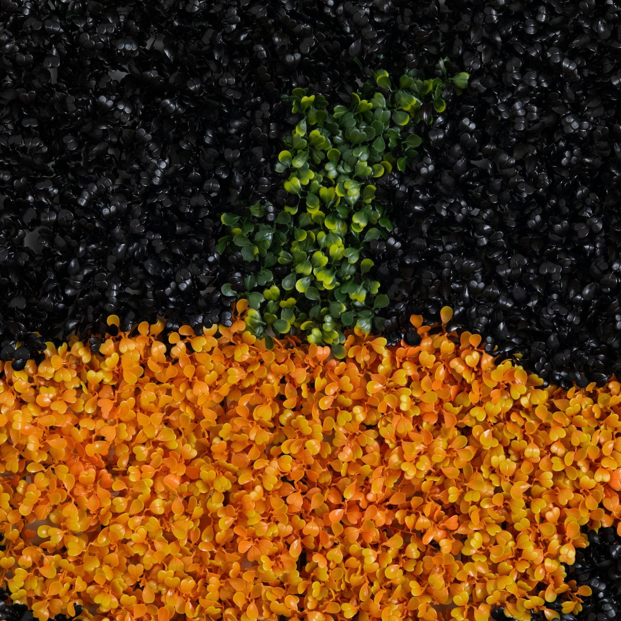40in. x 40in. UV Resistant Artificial Halloween Boxwood Jack-o'-Lantern Wall Decor Mat (Indoor/Outdoor)