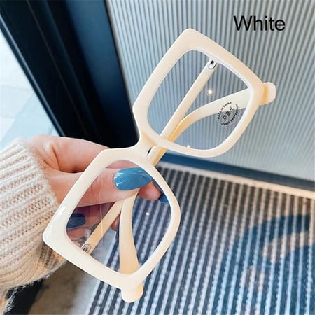 Fashion Myopia Glasses Frame Gaming Reading TV/Phones Glasses Office Glasses Blue Light Blocking Glasses Computer Goggles Anti Blue Light WHITE