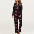 thumbnail image 2 of Lenpel Women's Pajama Sets Long Sleeve Button down Valentine's Day Printed Sleepwear Shirts Pants 2 Piece Lounge Set, 2 of 7