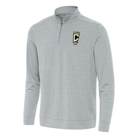Men's Antigua Heather Gray Columbus Crew Bright Quarter-Zip Top