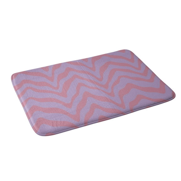 Society6 Sewzinski Wavy Lines Pink Purple Bath Mat 34" x 21"