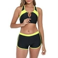 thumbnail image 4 of Awdenio Tummy Control Swimsuits for Women High Waisted Shorts Bikini Sets Tummy Control Swimsuit Two Piece Halter Drawstring Bathing Suit, 4 of 7