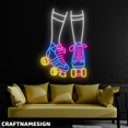 thumbnail image 2 of Craftnamesign Roller Skate Girl Legs Neon Sign, Roller Skating Club Wall Decor, 2 of 4