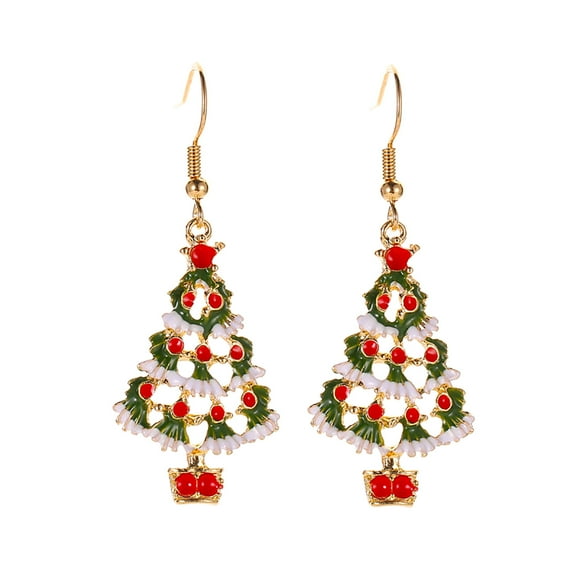 Kcodviy Christmas Jewelry Tree Christmas Jewelry Set for Women Color Cute Earring Cartoon Jewelry Set for 4-6 Set Necklace Jewelry Sets