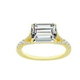 thumbnail image 1 of Sterling Silver Cubic Zirconia Dazzling Engagement Ring with Extravagant Center Rectangular CZ Stone, Choice of Color, 1 of 1