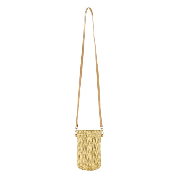 NOKIO Womens Straw Cell Phone Purse Small Crossbody Bag Shoulder Bag for Summer, 2024 Summer New Grass Knitted Carrying Bag Mobile Phone Mouth Red Bag Key Change Card Bag Shoulder Bag