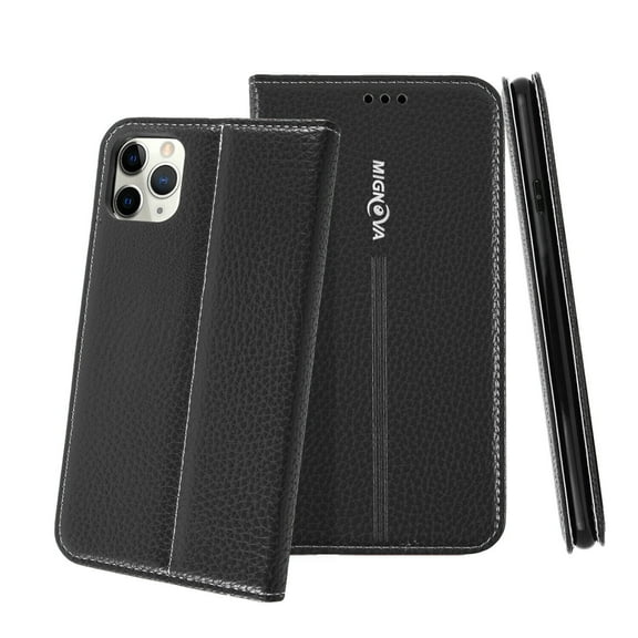 GoldCherry For iPhone 11 Pro Max Case,Leather Flip iPhone 11 Pro Max Wallet Case With RFID Blocking Credit Card Holder Magnetic Closure Kickstand For iPhone 11 Pro Max 6.5"(Black)