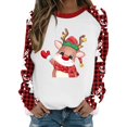 thumbnail image 4 of Sudadera Navideña Con Cuello Redondo Para Mujer, Camiseta Holgada Estampada A La Moda, Blusa de Manga Larga, Tops Informales Odeerbi ODB194645, 4 of 5