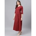 thumbnail image 3 of Idalia Maroon Printed Dress, 3 of 5