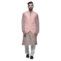 Atasi Indian Kurta Pyjama Jacket Set For Men Mandarin Collar Casual Clothing