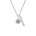 thumbnail image 2 of Delight Jewelry Silvertone Antiqued Snowflake Silvertone Be Strong and Courageous Bar Charm Necklace, 23", 2 of 4