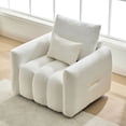 thumbnail image 2 of S-HOME Versatile Armchair Teddy Fabric Sofa With Soft Cushioning, For Living Rooms, Bedrooms, Home Offices And Contemporary Spaces, Off White, 2 of 10