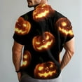 thumbnail image 5 of JGNGSHN Mens Halloween Costume Shirts Button Down Short Sleeve Holiday Vocation Shirt Funny Pumpkins Skull Print Tees, 5 of 8