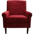 thumbnail image 3 of Pemberly Row Traditional 17.5"H Fabric Rolled Arm Lounge Chair in Red, 3 of 5