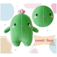thumbnail image 3 of Cuddly Cactus Stuffed Plant Animal with Smile Face and Pink Antenna Soft Cacti Plush Toy Pillow,M, 3 of 5