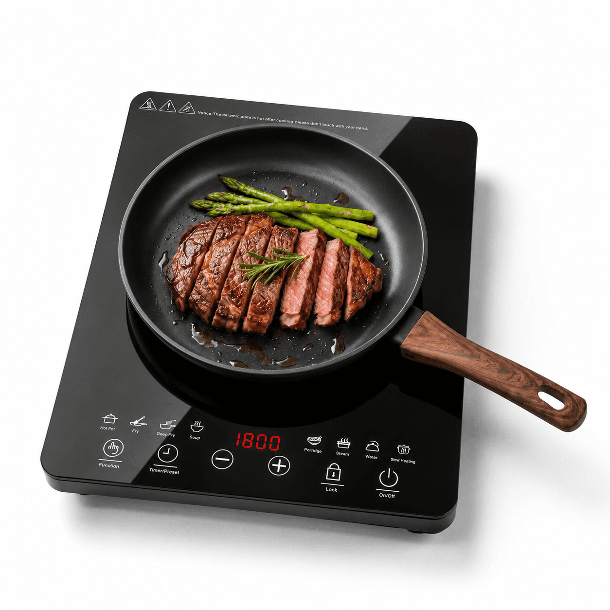 1800W Portable Induction Cooktop Single Burner Electric Stove