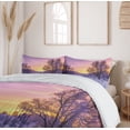 thumbnail image 6 of Ambesonne Winter Duvet Cover Sets, Landscape with Sunset, 2-King, Pink White, 6 of 7