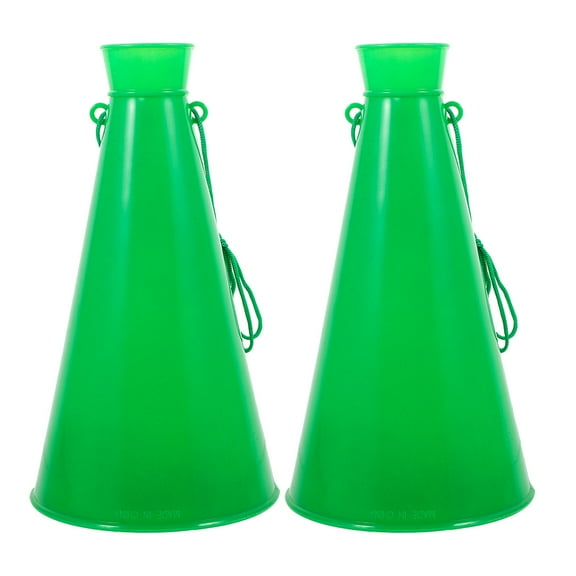 STRANDCHIC Green Cheer Megaphone 1 Pair Portable Loud Plastic Horns for Sports Events, Party Decorations and Outdoor Activities