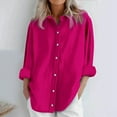 thumbnail image 2 of Endives Womens Daily Casual Linen Shirts Long Sleeve Shirts Tops Casual Blouses Loose Fit Shirt, 2 of 6