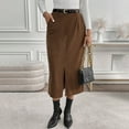 thumbnail image 4 of Drses Womens Boho Dressladies' Corduroy Half Skirt Fall/Winter Elegant Split Half Skirt Boho Dresses For Women, 4 of 9