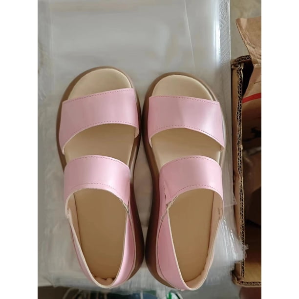 Sandalias planas de fondo suave, zapatos transpirables de estilo romano para playa, sandalias informales con una correa para mujer