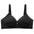 thumbnail image 2 of Amidoa No Underwire Womens Bras Large Bust Push-up Black Solid Bra Brasiers Women M, 2 of 7