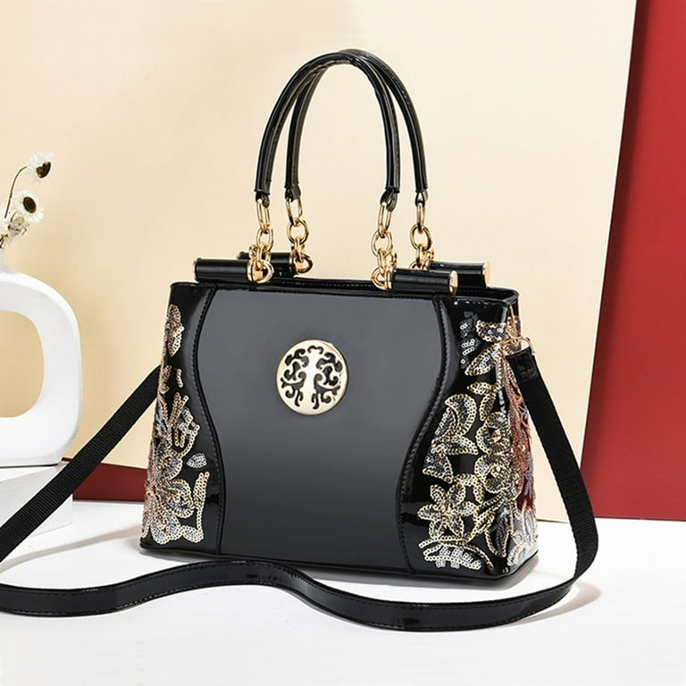 PIKADINGNIS Elegant Large Capacity Women Handbag Fashion Classic Party Business Messenger Bags Black Leather Evening Bag Ladies Shoulder Bag
