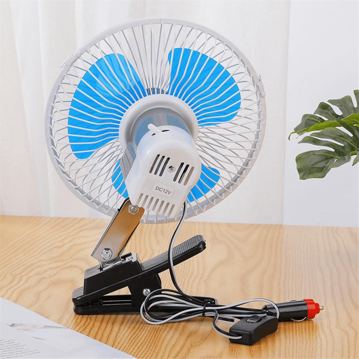 Black Accessories Low Noise Air Cooling Fan Portable Vehicle Mini Electric 12V Car Oscillating Fan Car Auto Fan