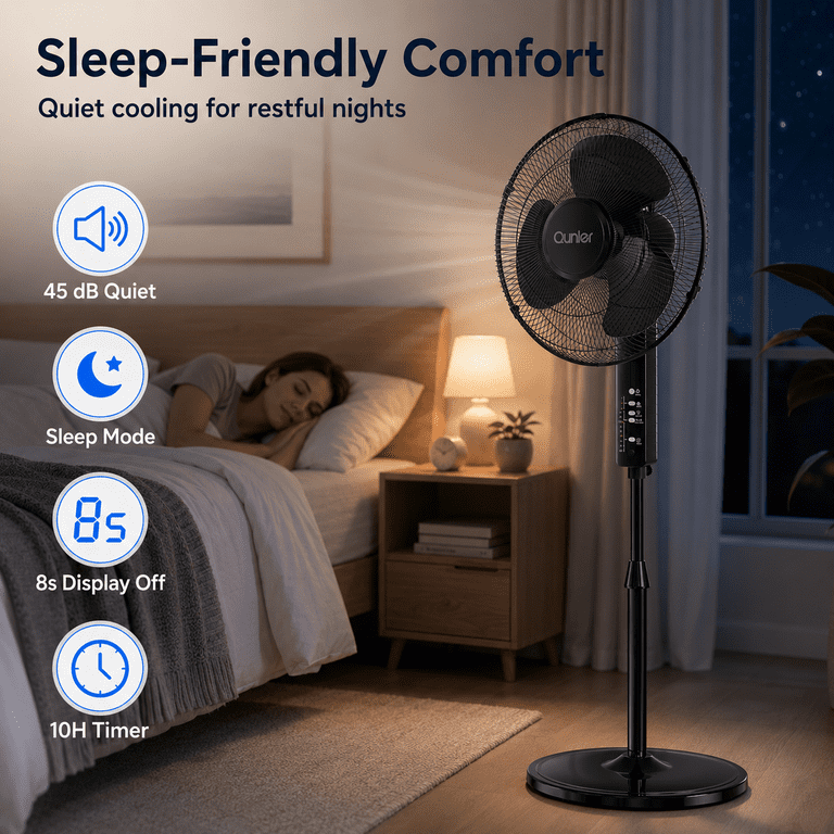 Qunler 16-Inch Pedestal Fan with Remote, 10-Hour Timer photo 7