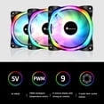 thumbnail image 1 of FR-701 PC Case Fan Ventilador de enfriamiento PWM LED RGB direccionable de 9 aspas (hacia adelante), 1 of 4