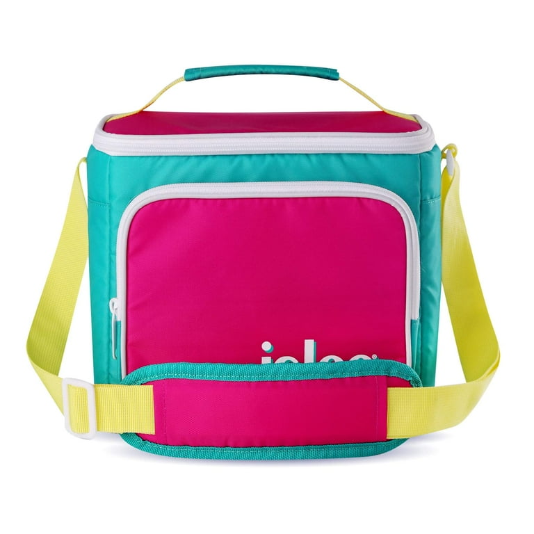Igloo 90s Retro Collection Square Lunch Box Cooler with Front Pocket and Adjustable Strap, Insulated Leakproof Lunch Cooler Bag, Reusable Lunch Tote