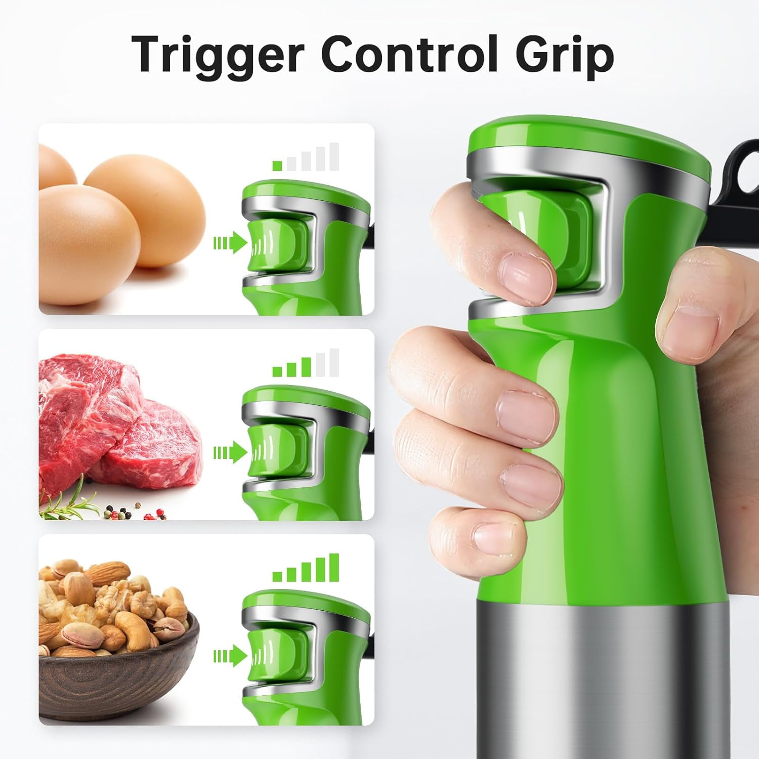 1100W 5-in-1 Handheld Immersion Blender, Variable Speed Corded Stick Blender with Chopper Whisk and Frother