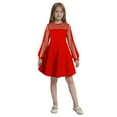 thumbnail image 6 of bbymog Girls Black Dress Long Sleeve A-Line Mesh Dresses Party Dance Graduation Dress for Girls Teen Girl Clothes Red B 5 Years, 6 of 8