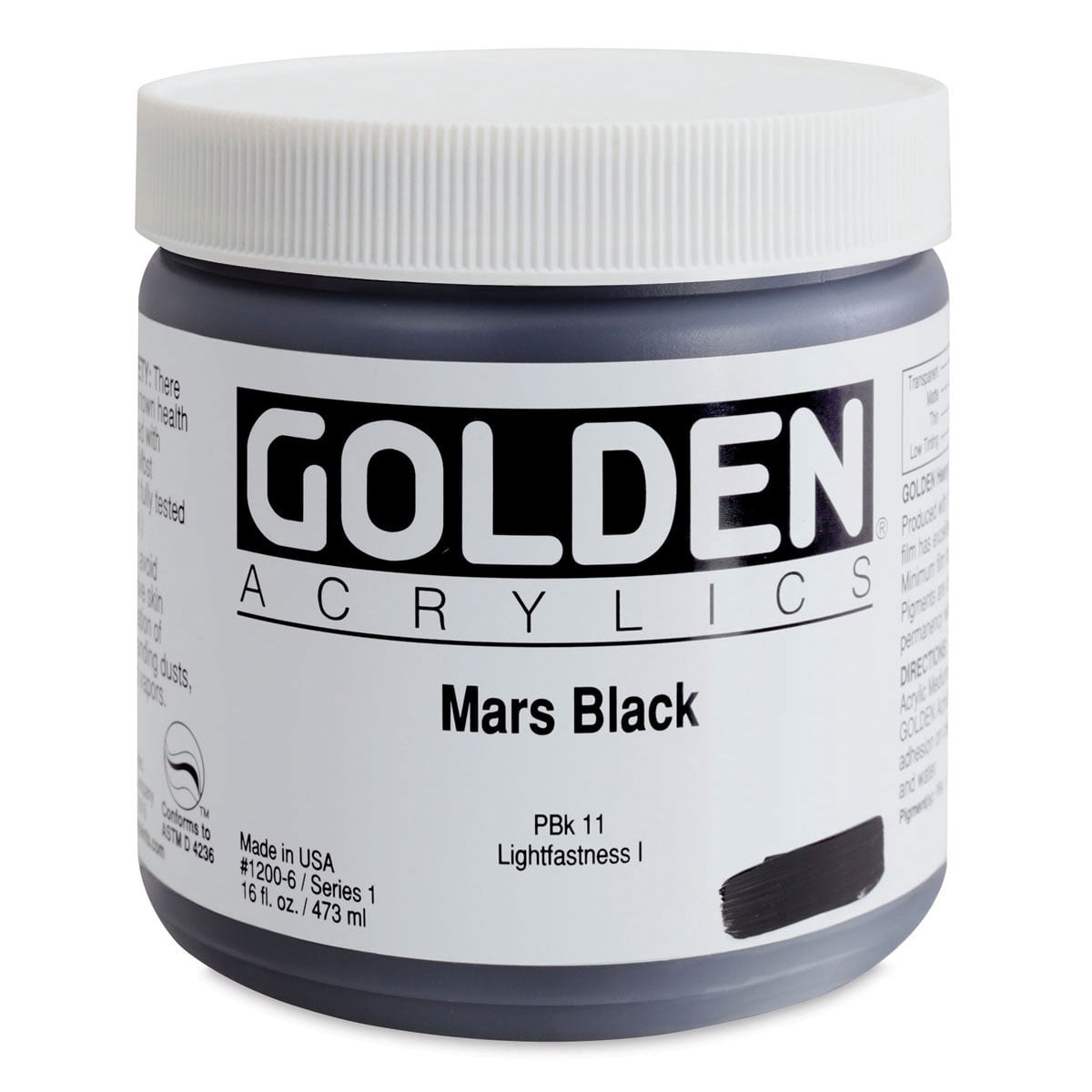 Golden® Heavy Body Acrylic, 16 oz., Mars Black