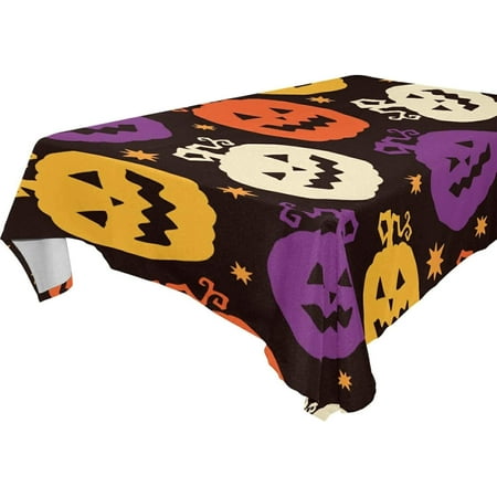 

Hyjoy Halloween Pumpkin Tablecloth Waterproof Washable Polyester Square Table Cover Durable Tablecloth for Kitchen Dining Table Party Decor (60 X 108 Inch)