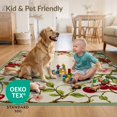 thumbnail image 4 of ODIKA 5'x7' Ultra-Soft Area Rug, Cherries Cherry Folk Symmetrical Fruit Vine Door Flowers Border None Washable, Bare feet friendly, Silk-Touch for Bedroom Home office, 4 of 7