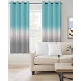 thumbnail image 2 of Teal White Grey Ombre Blackout Curtains 54 Inches Long for Bedroom, Blue Modern Abstract Aesthetics Thermal Insulated Room Darkening Black Out Window Curtain Panels Grommet Drapes for Living Room, 2 of 8