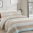 thumbnail image 4 of Comforter Set Queen Size  3-Piece Coverlet Set for Night Sleep  Bedding Quilt with Green Yellow Blue Plaid Striped Real Patchwork, 4 of 4