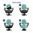 thumbnail image 4 of Floral Office Chair Slipcover, Singing Birds on Branches Berries Leaves Spring Sketch Outline, Protective Stretch Decorative Fabric Cover, Standard Size, Dark Seafoam Multicolor, by Ambesonne, 4 of 5