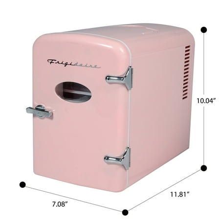 Frigidaire Portable Retro Extra Large 9-Can Mini Fridge, EFMIS175, Pink