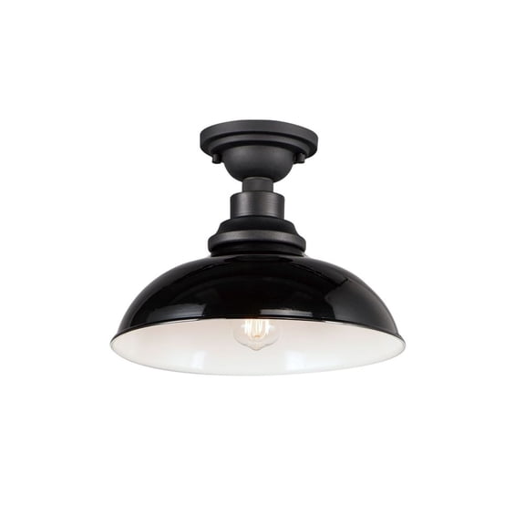 35110GBBK Maxim Lighting Granville - 1 Light Outdoor Flush Mount-Gloss Black/Black Finish
