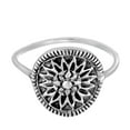thumbnail image 6 of Stylish Sacred Mandala Flower Detailed Sterling Silver Band Ring-7, 6 of 8