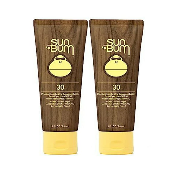 Sun Bum Original SPF 30 Sunscreen Lotion | Vegan and Hawaii 104 Reef Act Compliant (Octinoxate & Oxybenzone Free) Broad Spectrum Moisturizing UVA/UVB Sunscreen with Vitamin E | 3 oz (Pack of 2)