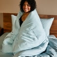 thumbnail image 6 of BedVoyage Queen Size Duvet Cover Set, Luxury 100% Viscose Derived from Bamboo, with 2 Standard Shams, Button Closure/Corner Ties, Silky-Soft, Lightweight & Cooling, 92x96, Full/Queen – Sky, 6 of 9