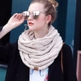 thumbnail image 4 of Nueva bufanda infinita de lana tejida con cable de color sólido para mujer, bufanda de invierno con cuello vuelto, bufandas circulares AC041, 4 of 5