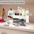thumbnail image 2 of Organizador de Maquillaje de Tres Capas con Cajón para Labial, Brocha y Delineador Blanco, 2 of 7