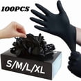 thumbnail image 2 of 10/20/50/100PCS Black Nitrile Disposable Gloves for Work Latex Free Home Cleaning Glove Textured Mechanic Tattoo Hair Dye Beauty, 2 of 9