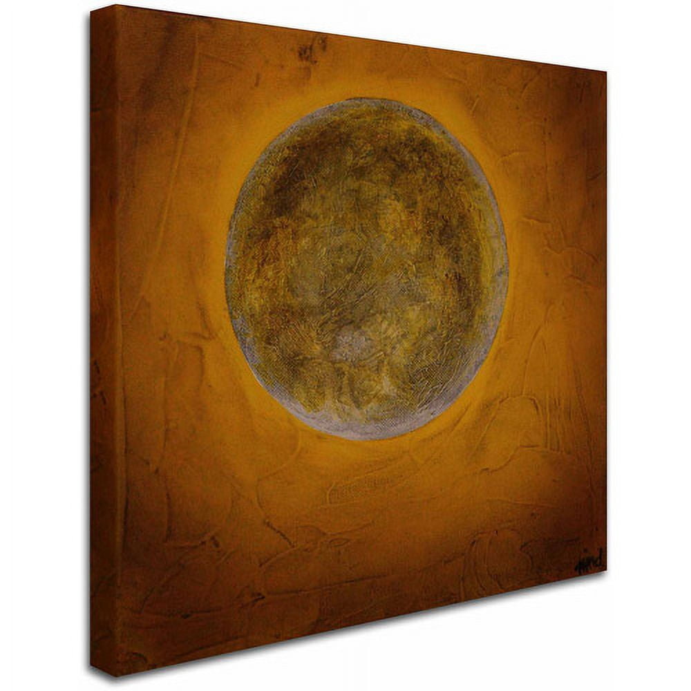 Trademark Fine Art "Moon on Yellow" Canvas Art by Nicole Dietz