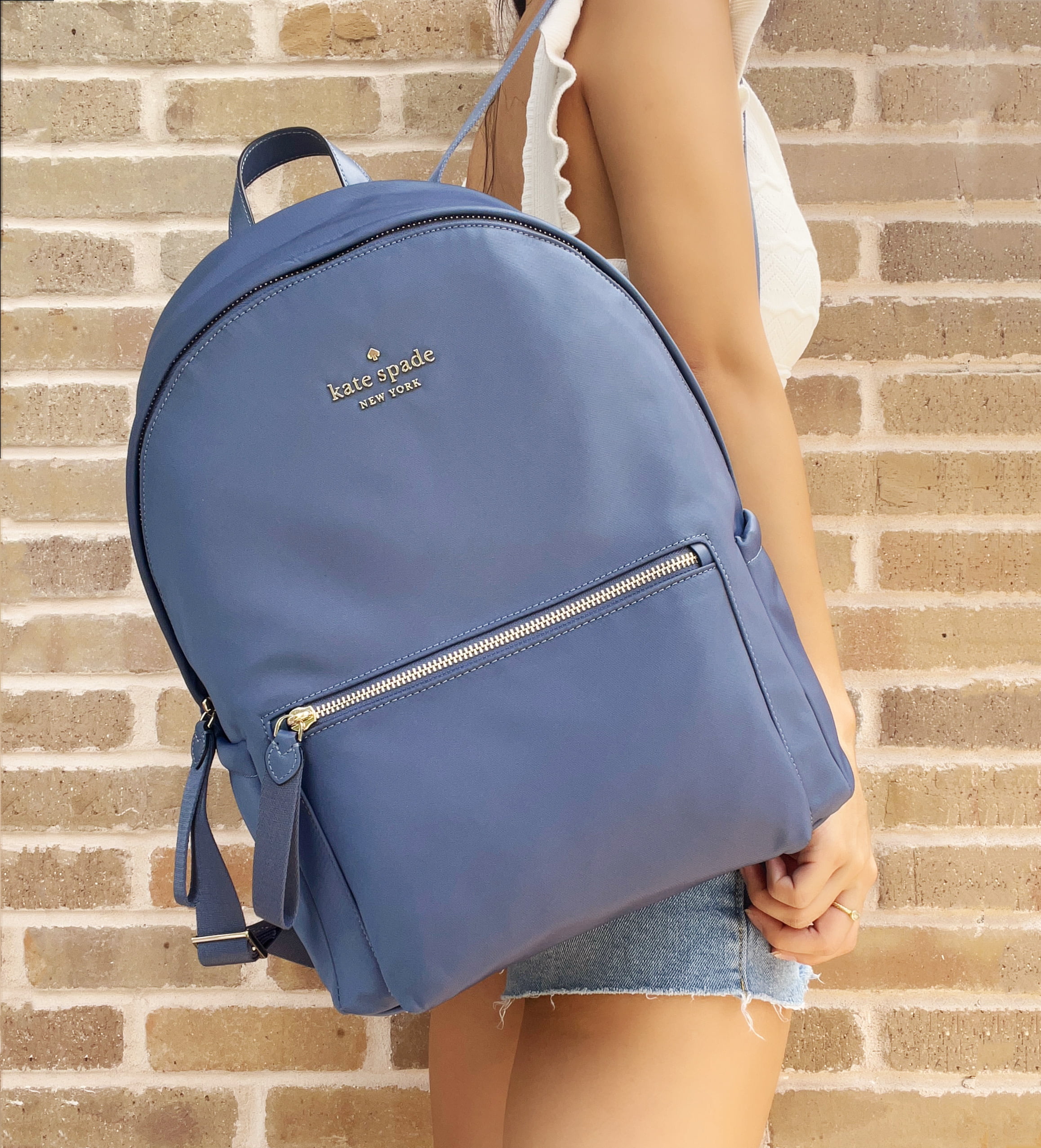 Kate Spade Chelsea Little Better Nylon Large Backpack Shipyard Blue School  Bag 